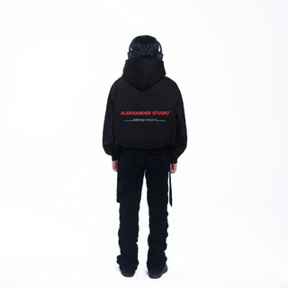 ÁO HODDIE BASIC UNISEX "BASE" MÀU ĐEN FORM BOXY | ALEKSTUDIO