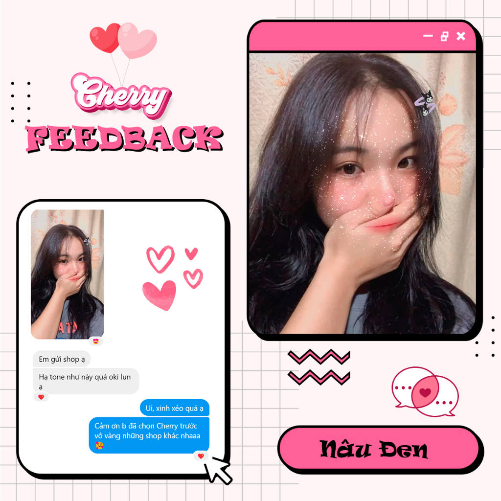 Thuốc Nhuộm Tóc Màu Nâu Đen Thuốc nhuộm Tóc chính hãng tặng kèm Oxy + Bao Tay, Cherry Hair. Cherry Hair