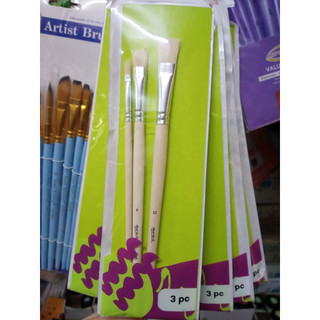 Bộ 3 cọ vẽ mont marte cơ bản - assorted paint brushes discovery 3pc