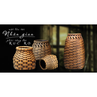 Lọ hoa gốm mây tre đan - Lọ hoa Bát Tràng