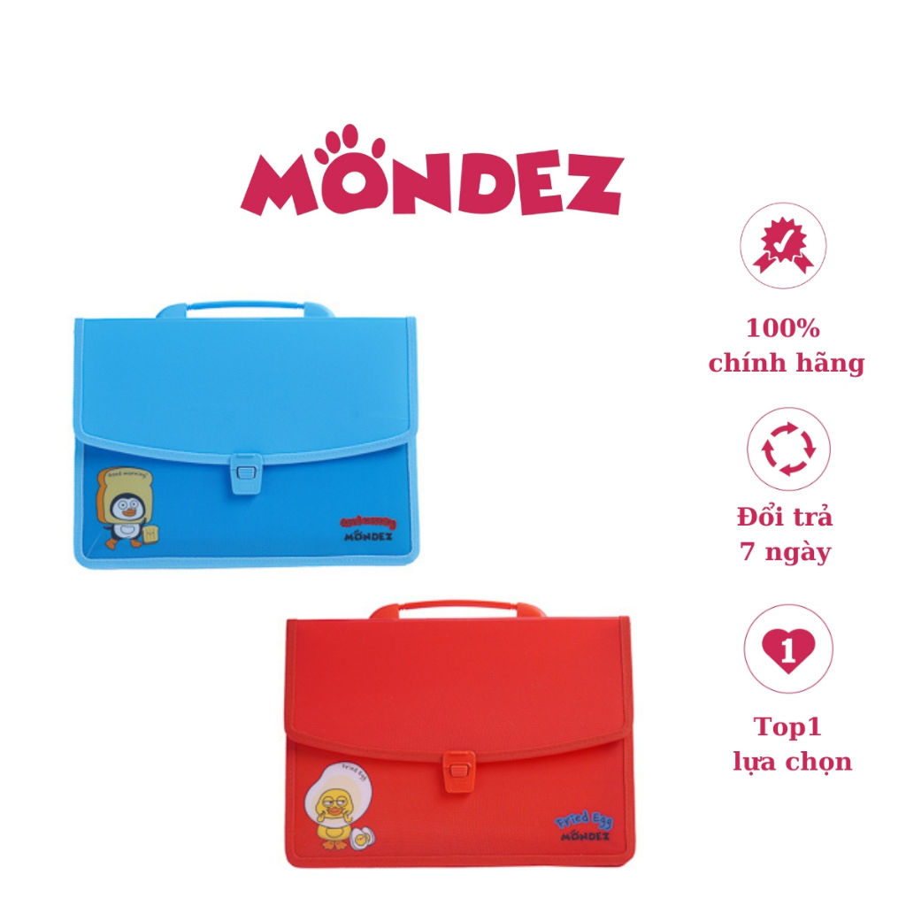 Cặp Học Thêm Mondez 2 Ngăn, Thiết Kế Vịt Vàng Cute, Chất Liệu Nhựa Bền, Chốt Cài Chắc Chắn M11004