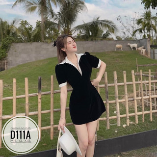 Bigsize đầm nhung phối d111a