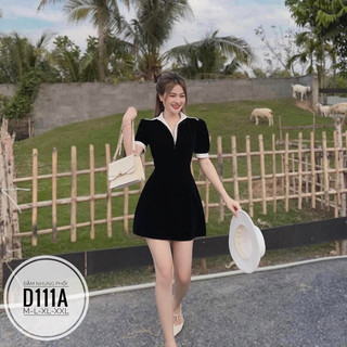 BIGSIZE Đầm nhung phối D111A