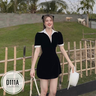 BIGSIZE Đầm nhung phối D111A
