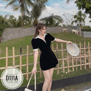 BIGSIZE Đầm nhung phối D111A