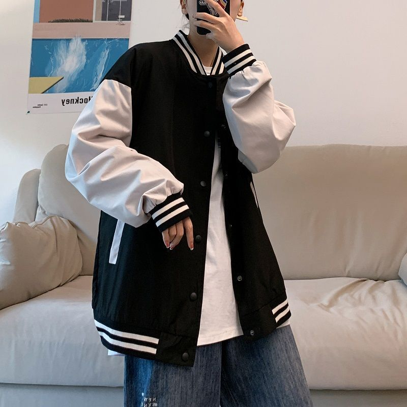 Áo Khoác Nam Form Rộng Áo Bomber Bóng Chày Unisex Nam Nữ Thời Trang 2 lớp Hàn Quốc Không Nhăn Không Xù Không Ra Màu