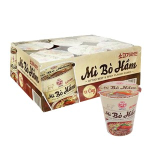 [Thùng 15 Ly] Mì Ly Bò Hầm Vị Cay/ Kim Chi Ottogi/Otoki 62G - Mì Ly Hàn Quốc Tiện Lợi, Hương Vị Đậm Đà