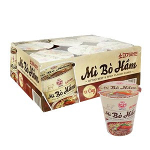 1 thùng mì ottogi bò hầm vị cay ly 62g