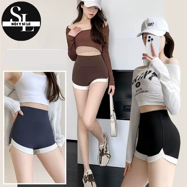 Quần Đùi Nữ Tập Thể Thao -Gym- YoGa Co Dãn Cạp Cao Gen Bụng Nâng Mông Siêu Hot 9917