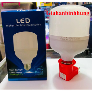 Bóng đèn led trụ TP 30w-sáng trắng kèm đui đèn có công tắc