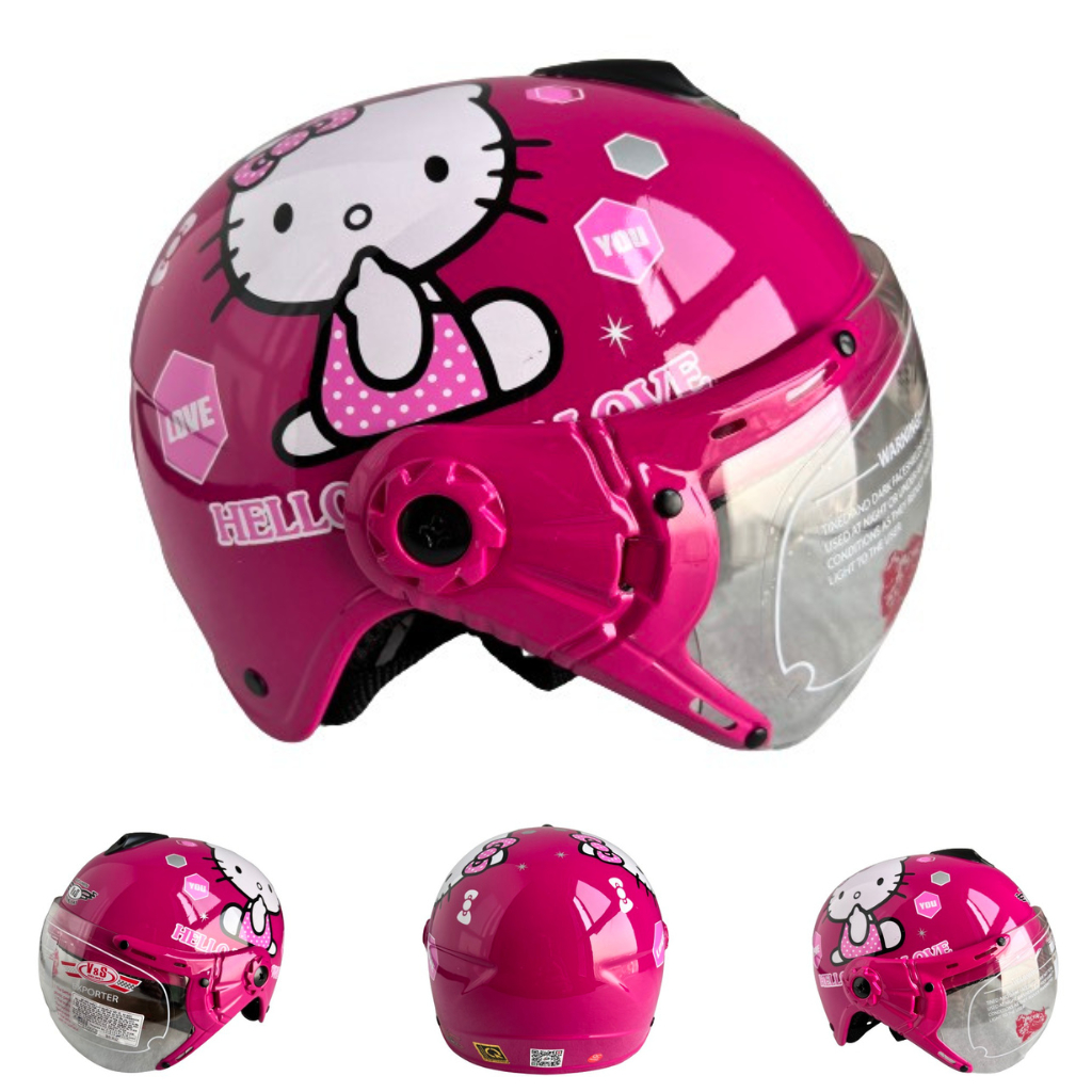 Mũ bảo hiểm trẻ em có kính Hello kitty - công chúa - siêu nhân cho bé 3-6 tuổi V&S - dưới 18kg - VS103KS - có nhiều màu