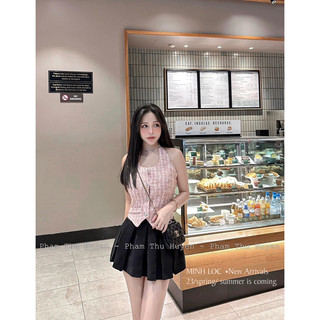 Áo dạ tweet cổ yếm