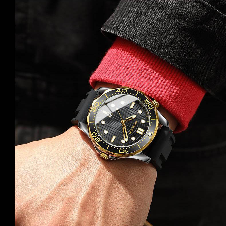 Đồng Hồ Nam BINBOND dạ quang dây silicon cao cấp nam tính thời thượng Laxy Watch