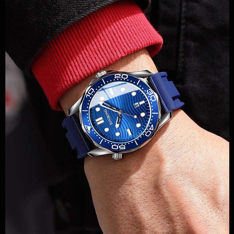 Đồng Hồ Nam BINBOND dạ quang dây silicon cao cấp nam tính thời thượng Laxy Watch