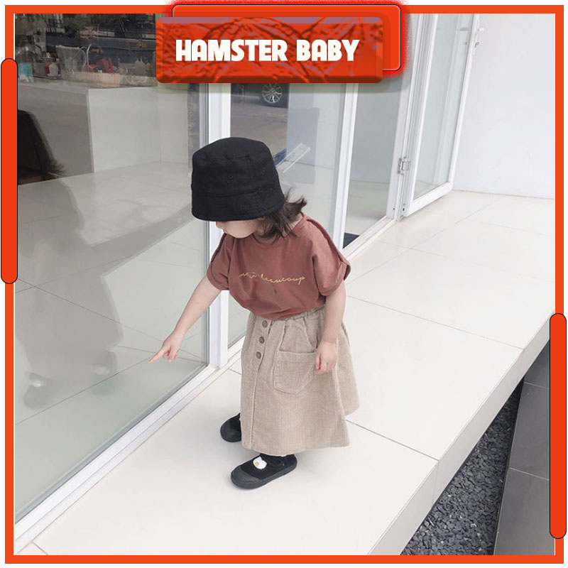 Mũ xô che nắng cho bé trai và bé gái, nón bucket 4 màu HAMSTER BABY phiên bản Hàn Quốc vintage