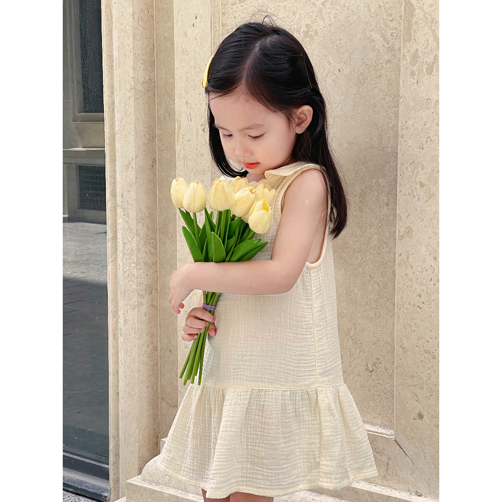 Váy Xinh Cho Bé Gái Mặc Nhà Chất Liệu Muslin Thoáng Mát Cho Trẻ Từ 9-20Kg - MORELA DRESS - DRM016 - SAOLA KIDS CLOTHING