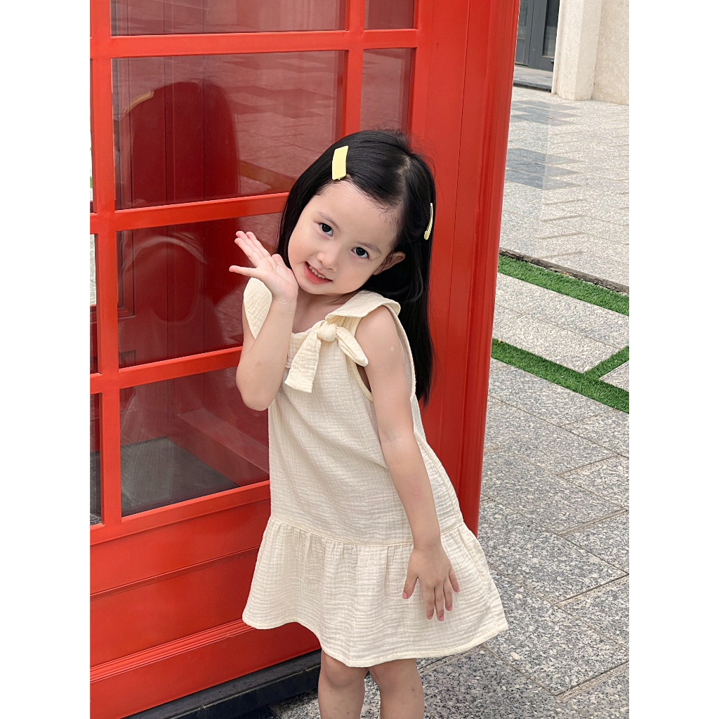 Váy Xinh Cho Bé Gái Mặc Nhà Chất Liệu Muslin Thoáng Mát Cho Trẻ Từ 9-20Kg - MORELA DRESS - DRM016 - SAOLA KIDS CLOTHING