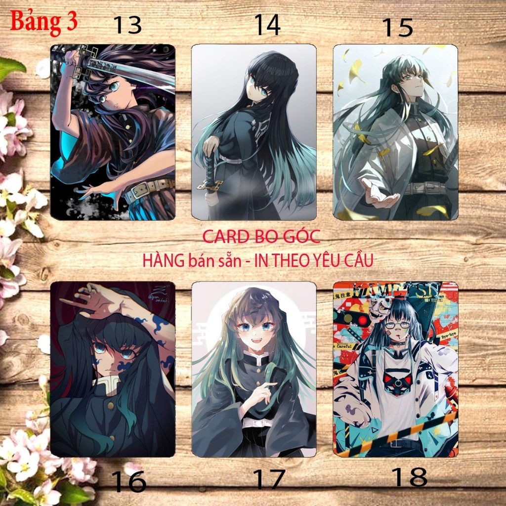 Card bo góc anime Kimetsu no Yaiba nhân vật Tokitou Muichirou