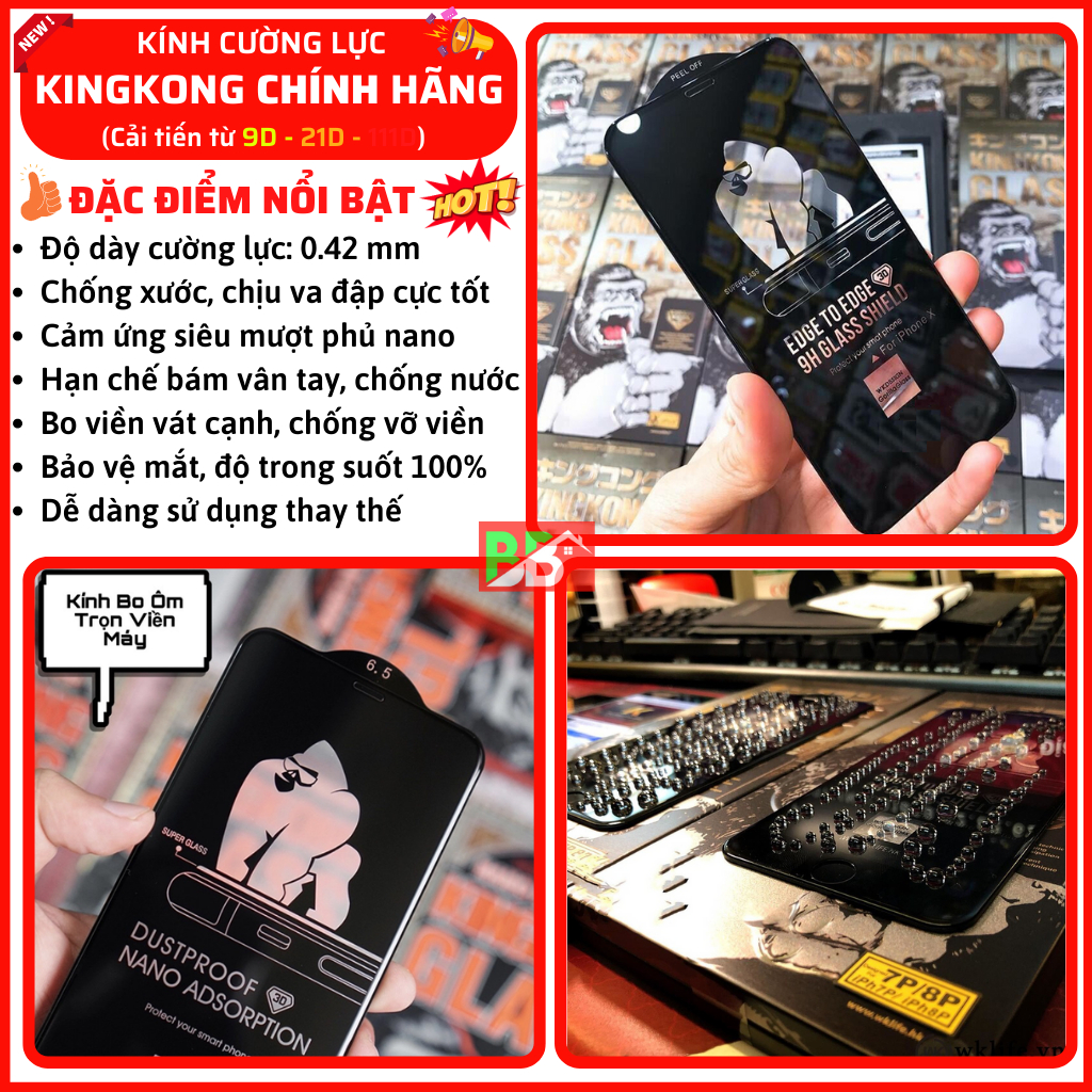 Kính cường lực KingKong Realme C53 C55 C33 C35 C11 C12 C21-Y C25Y C30s C33 6 7 8 9 9i Pro 10 Gt Neo 2 2T 3 5 Q5 Q3s Q3