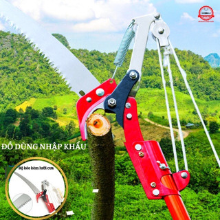 Kéo cộng lực cắt cành giật dây trên cao- Bộ đầu kéo kèm lưỡi cưa