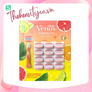 Set dao cạo nữ Gillette Venus Comfort Glide Sunny Citrus 12 lưỡi và 1 cán