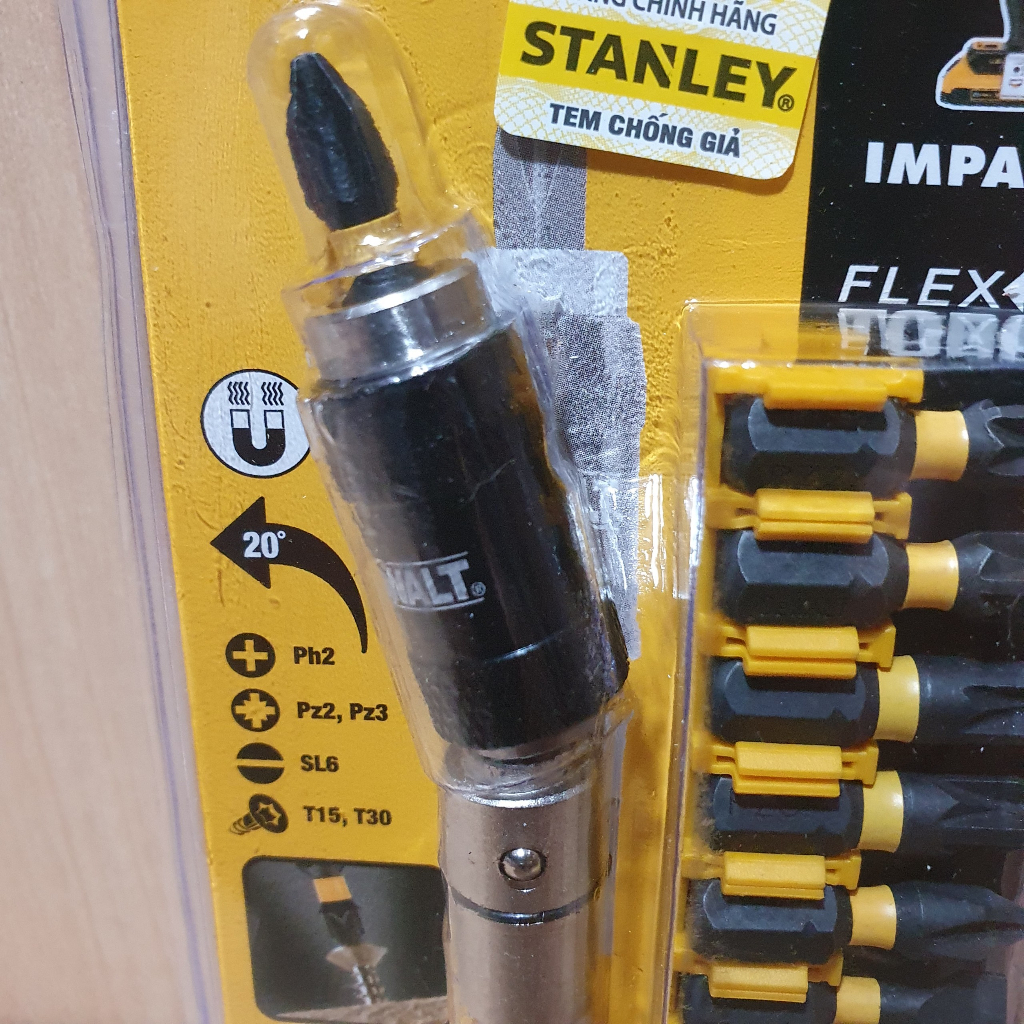 Bộ mũi vít đầu xoắn 10 chi tiết DeWalt DT70518T-QZ
