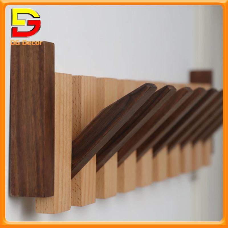 Kệ Gỗ Có Móc Treo Trang Trí Nhà Cửa Móc Gỗ Gắn Tường Treo Quần Áo Đồ Dùng Cá Nhân DC-245
