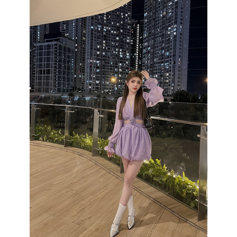 Đầm Nữ Tiểu Thư Tay Bồng, Váy công chúa Lavender Thiết kế
