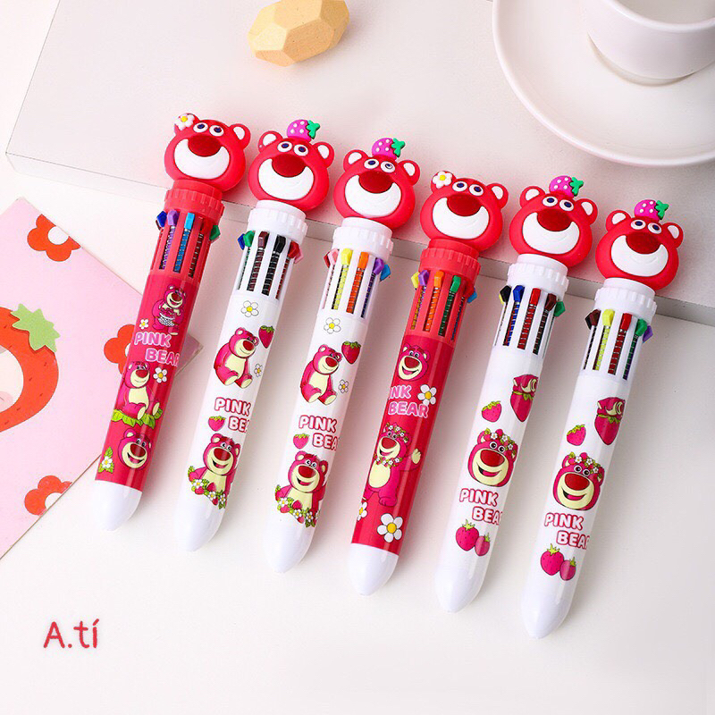 Combo 2 Bút Bi Hoạ Tiết Gấu Dâu Đáng Yêu