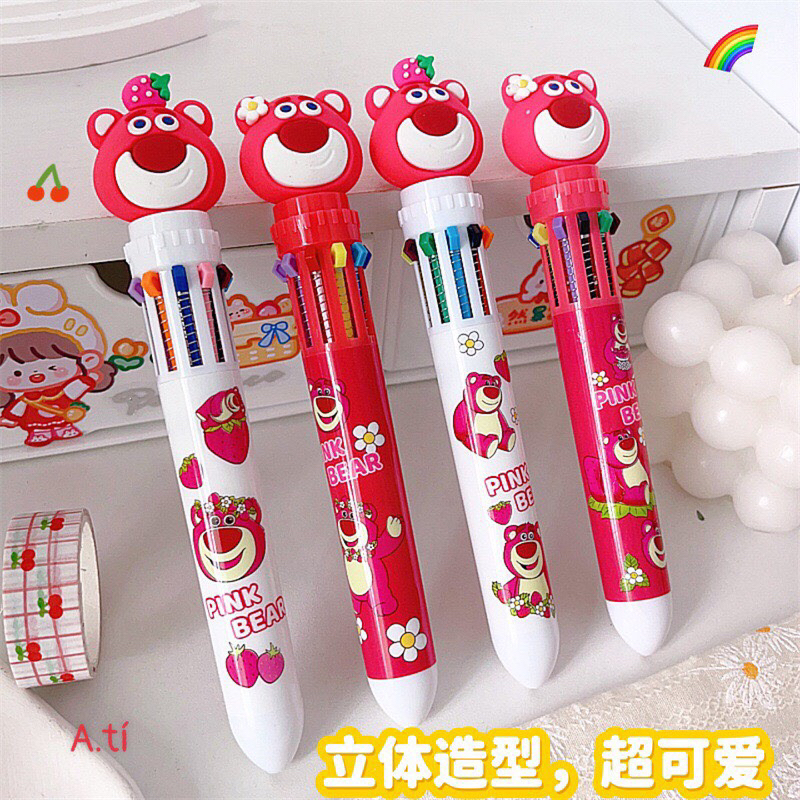 Combo 2 Bút Bi Hoạ Tiết Gấu Dâu Đáng Yêu