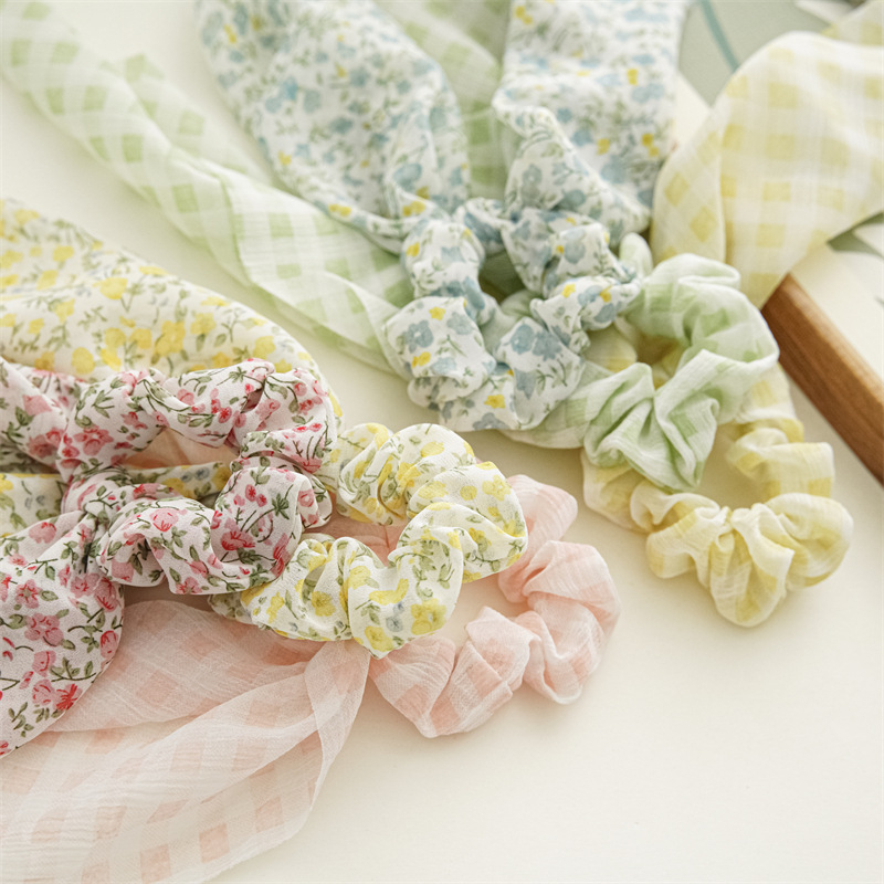 JENCY - Scrunchies, cột tóc vải hoa tiểu thư phong cách vintage Hàn Quốc xinh xắn