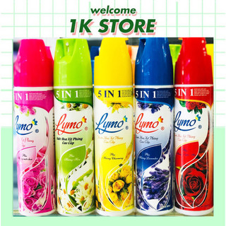 Chai xịt phòng hương nước hoa Lymo 5in1, Bình xịt phòng nước hoa cao cấp Lymo 350ml