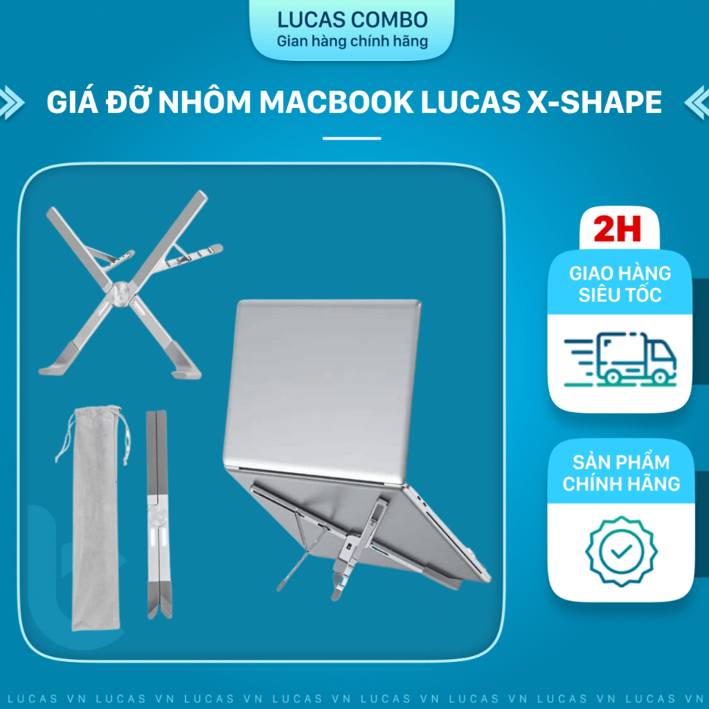 Stand/ Giá Đỡ Nhôm MacBook Lucas X-Shape