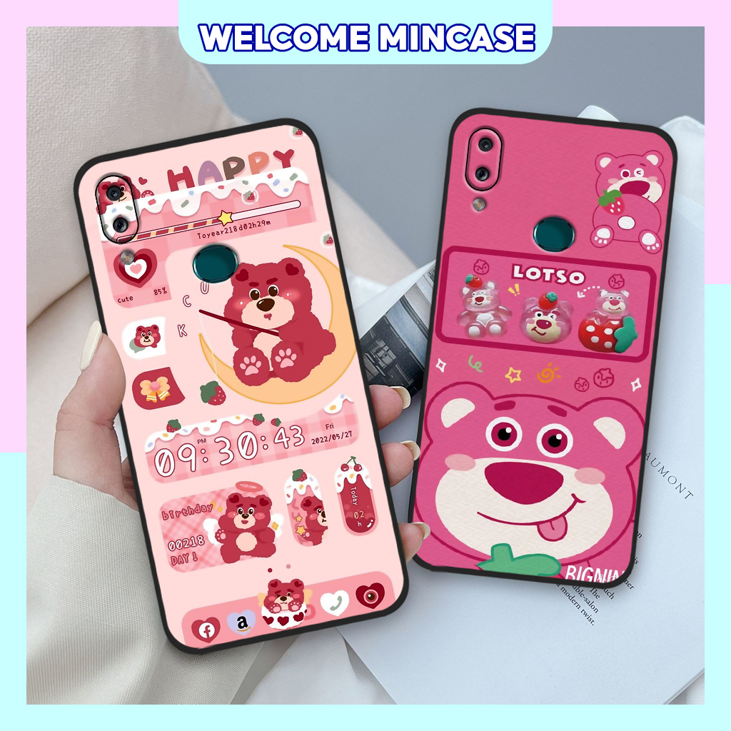Ốp lưng Samsung A10s in hình gấu dâu Lotso, gấu nâu dễ thương