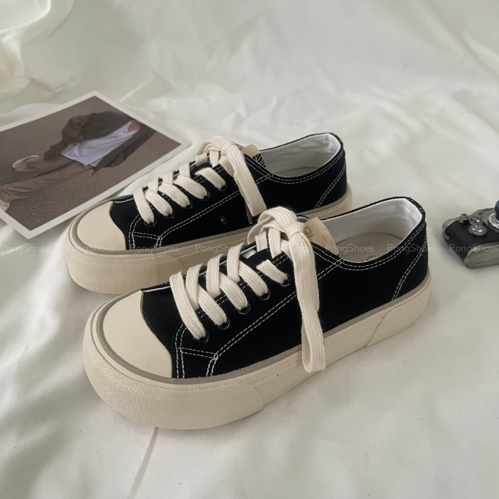 Sneaker/ Bata PongShoes mũi tròn phong cách dễ thương- FULL BOX - Mã 1597