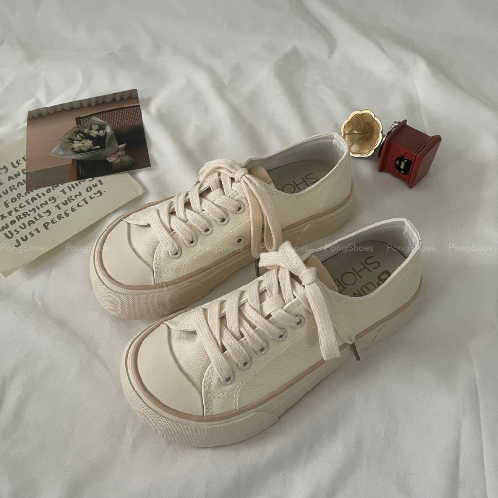 Sneaker/ Bata PongShoes mũi tròn phong cách dễ thương- FULL BOX - Mã 1597