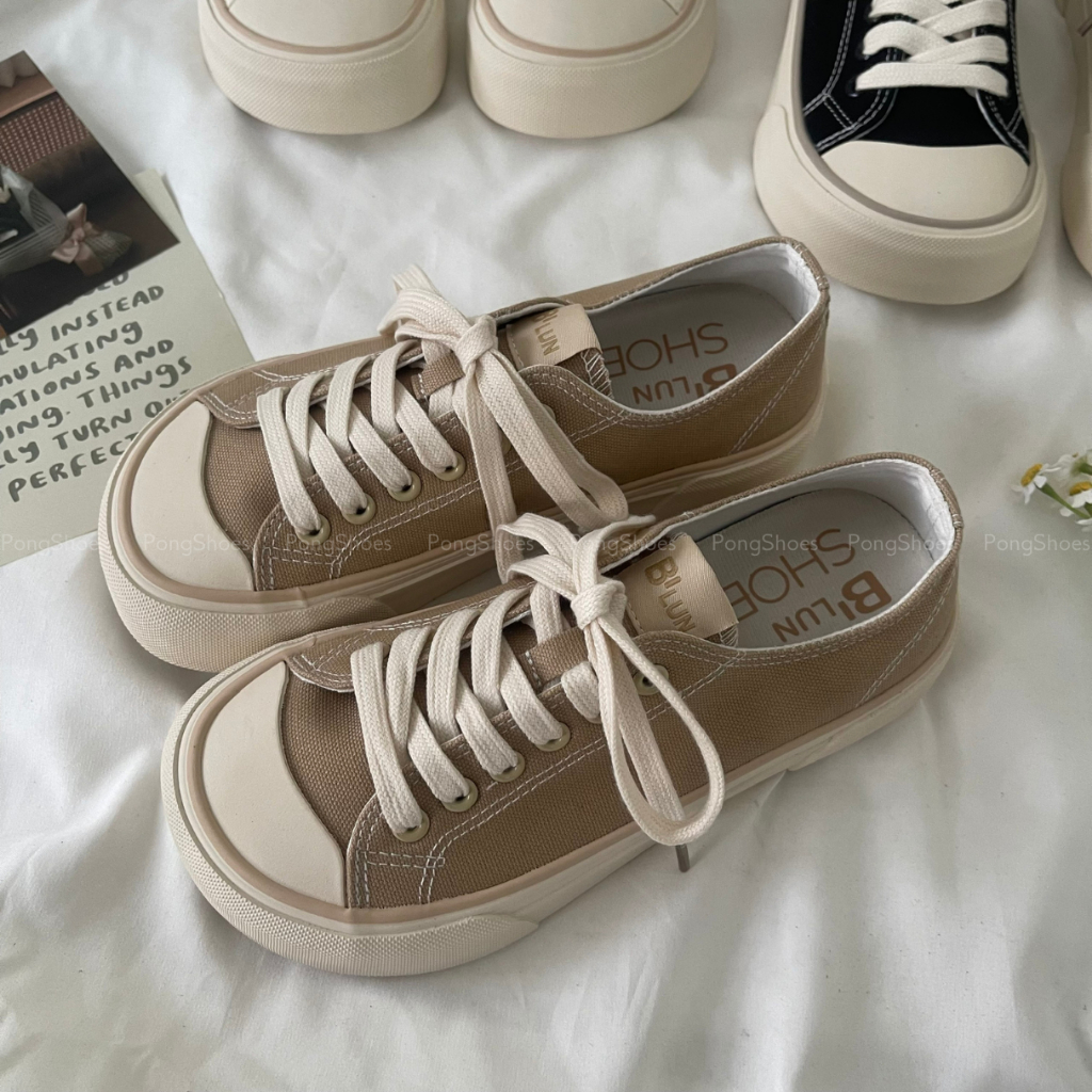 Sneaker/ Bata PongShoes mũi tròn phong cách dễ thương- FULL BOX - Mã 1597