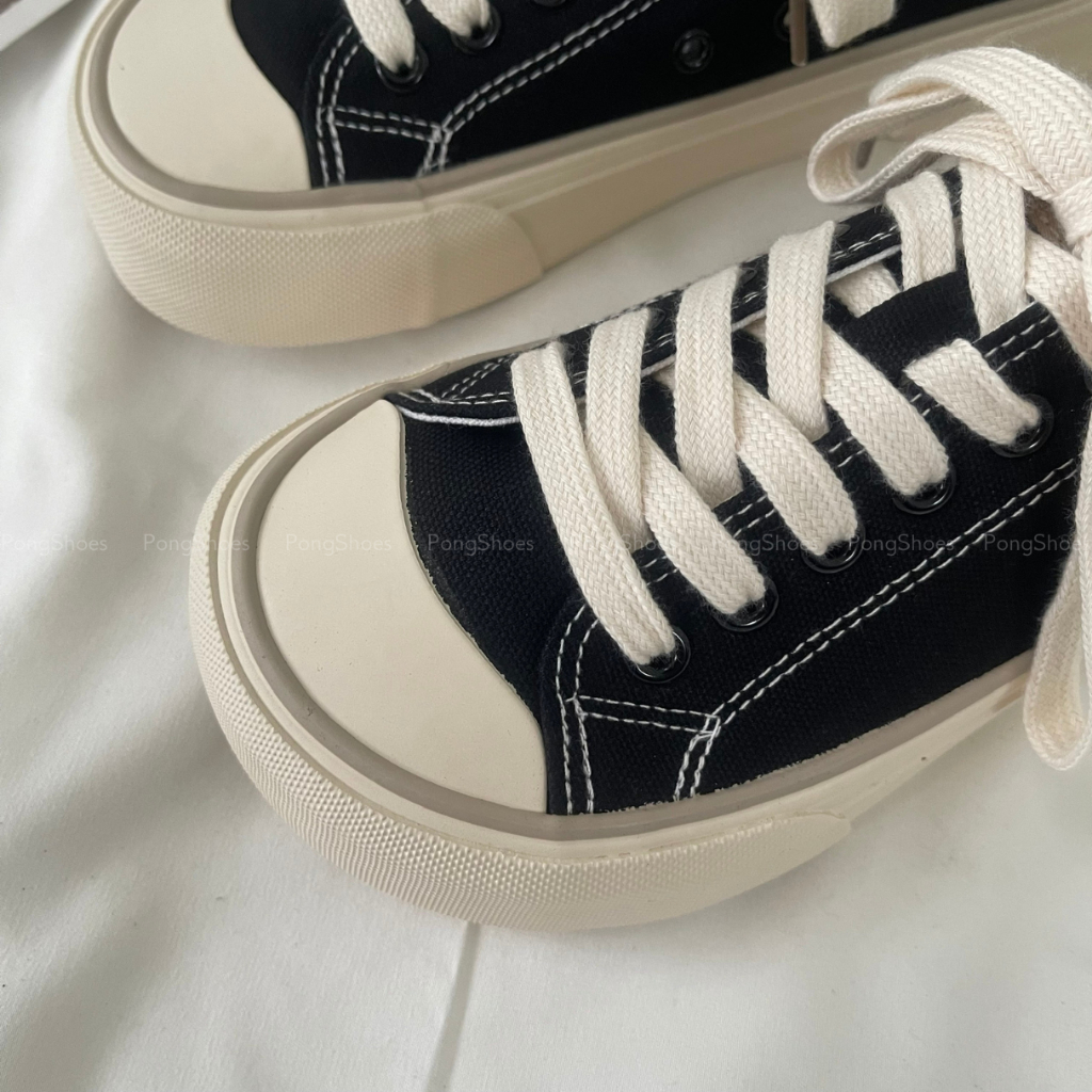 Sneaker/ Bata PongShoes mũi tròn phong cách dễ thương- FULL BOX - Mã 1597
