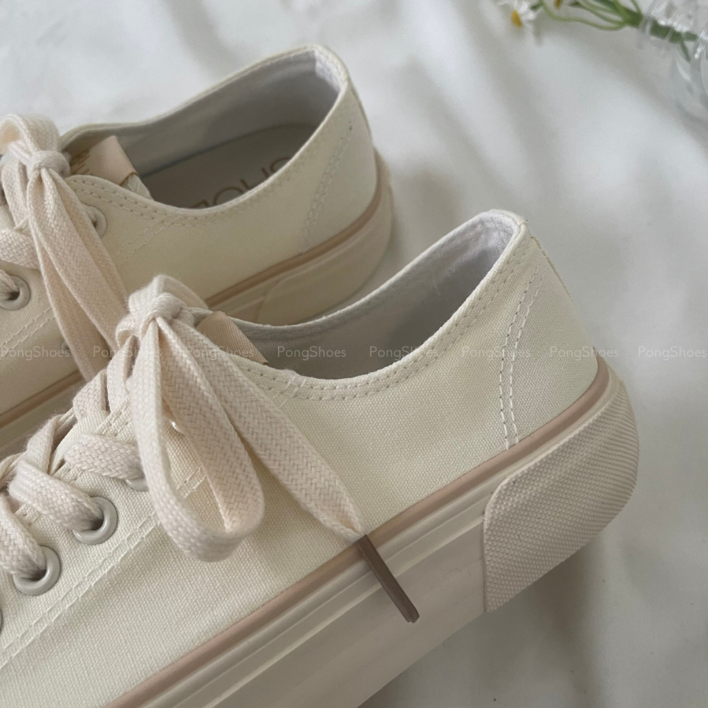 Sneaker/ Bata PongShoes mũi tròn phong cách dễ thương- FULL BOX - Mã 1597