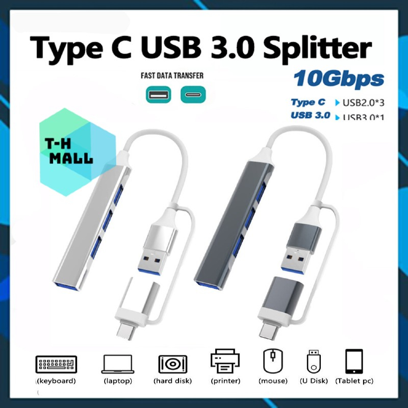 Bộ Chuyển Đổi Hub 4 Trong 1 Loại Type C / USB-A sang 4 Cổng USB 2.0 / USB 3.0 cho laptop táo 4 in 1 điện thoại