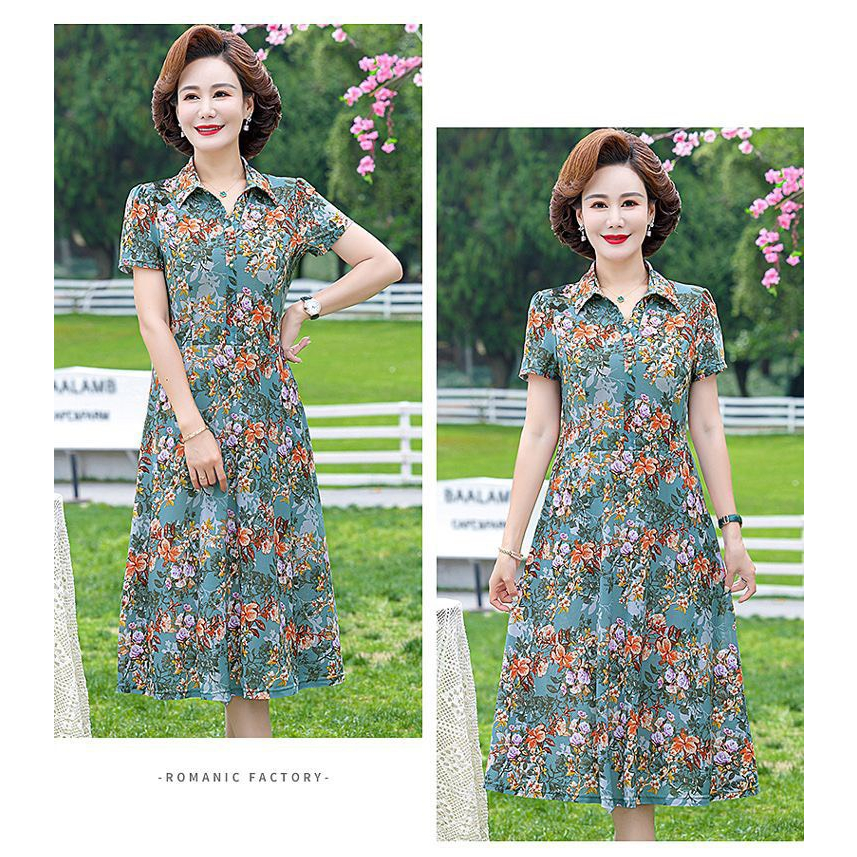 Thời trang trung niên công sở, váy trung niên tặng mẹ đầm polo co giãn size xl-4xl thoải mái
