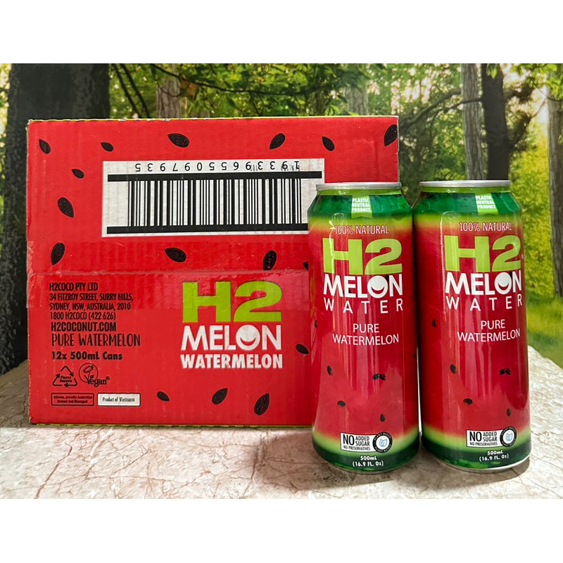 1 Thùng Nước Ép Dưa Hấu H2 Melon Water /12 Lon x 500ml