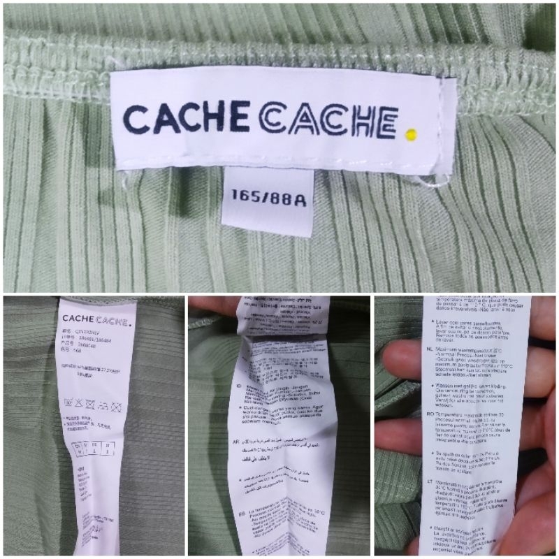 |2hand| Áo kiểu thun gân Cache Cache cổ vuông nữ tính