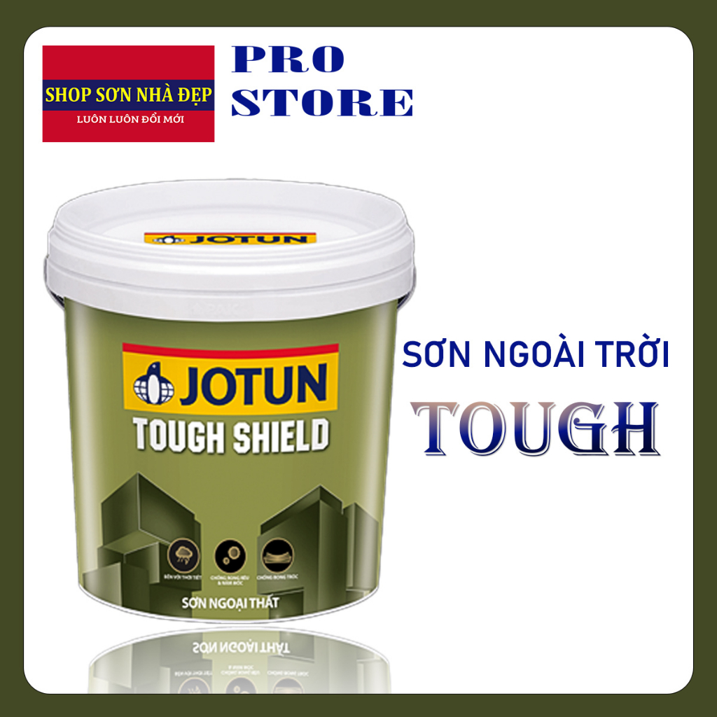 Sơn nước ngoại thất cao cấp Jotun Tough Shield chống bong tróc  bề mặt mờ