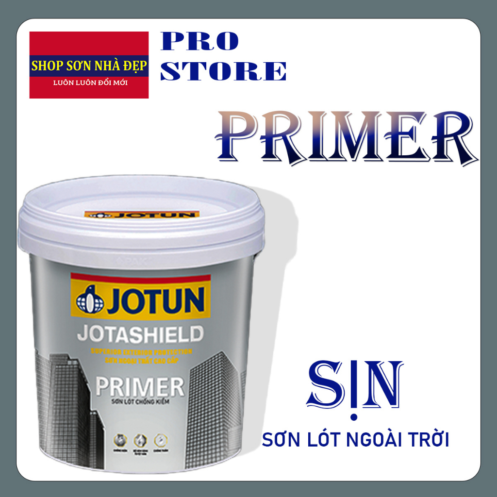 Sơn lót ngoại thất Siêu cao cấp Jotun Jotashield Primer - Bề mặt đàn hồi chống rạn nứt Thùng 17 lít