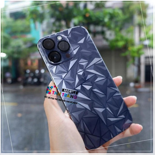 Dán skin mặt sau vân 4D kim cương IP14 14 Plus 14 Pro Max  IP 13 13 Pro 13 Pro Max 13 Mini Chống bám vân tay siêu đẹp