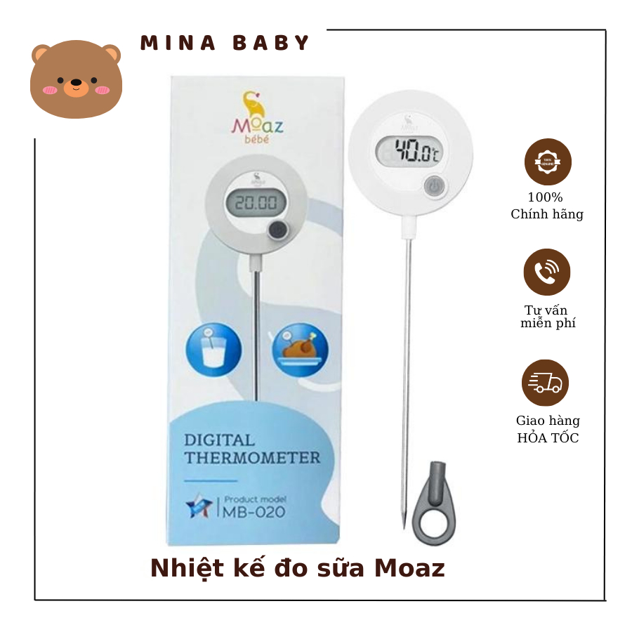 Nhiệt kế đo sữa moaz bebe - hàng chính hãng