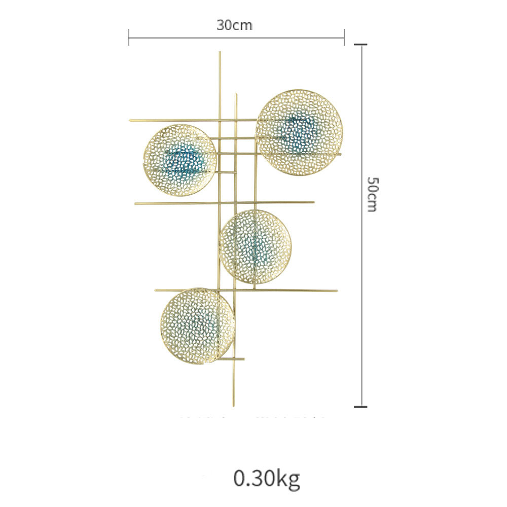 Tranh kim loại treo tường 4 vòng tròn decor nhà cửa