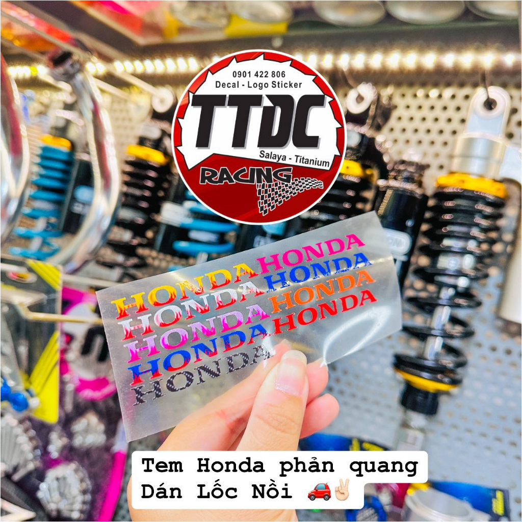 [Nhiều kích thước] Tem honda dán lốc nồi phản quang nhiều màu cực đẹp ✌