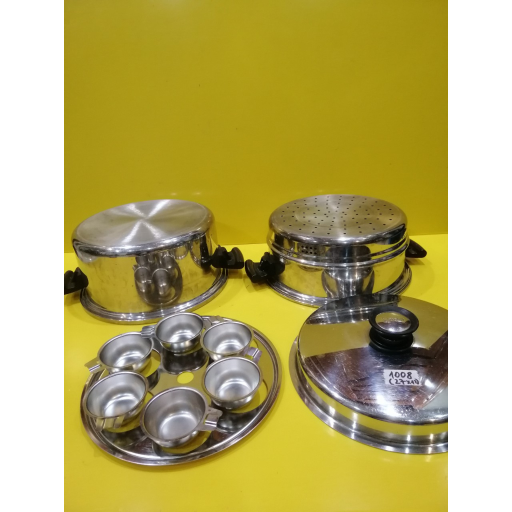 Bộ nồi hấp inox Amway Queen (Mỹ xuất Nhật), size 27cm, cao 12-19cm (mã 1008), Dùng được bếp từ